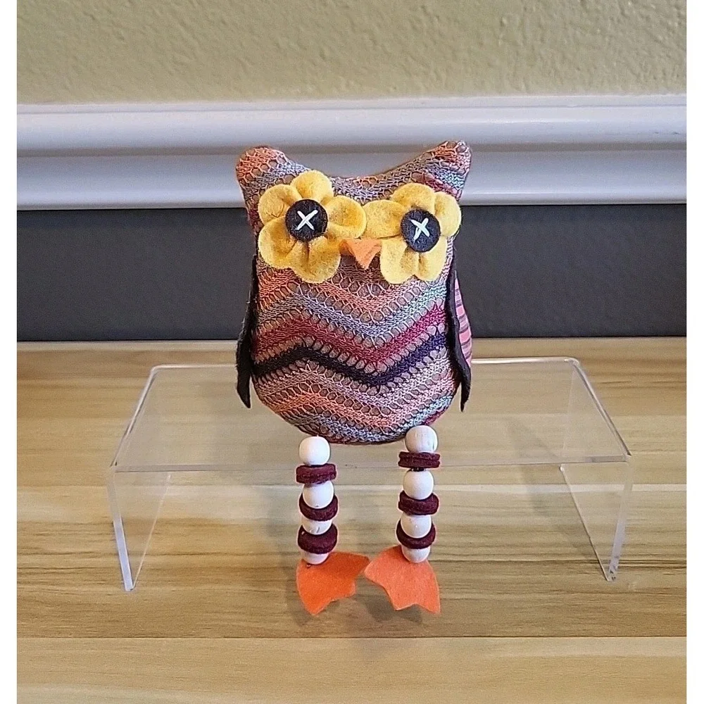 Fall Thanksgiving Plush Owl Shelf Sitters Set Of 2